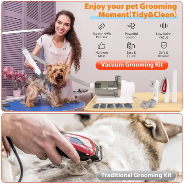 Dog Grooming Kit With 6 In 1 Vacuum, Clippers, Hair Remover & Low Noise - Image 5
