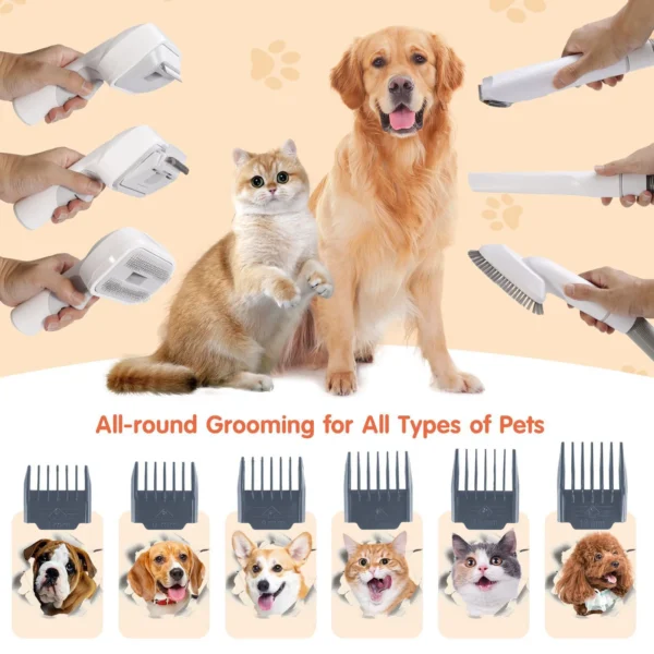 Dog Grooming Kit With 6 In 1 Vacuum, Clippers, Hair Remover & Low Noise - Image 3