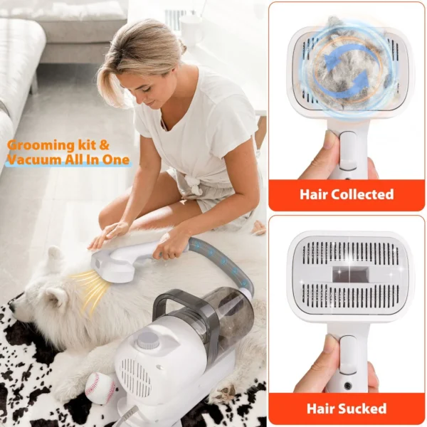 Dog Grooming Kit With 6 In 1 Vacuum, Clippers, Hair Remover & Low Noise - Image 6