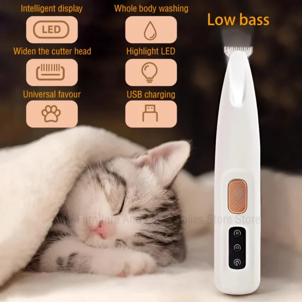 New Dog Grooming Kit: LED Light Trimmer with Waterproof Design and Widen Blade - Image 5
