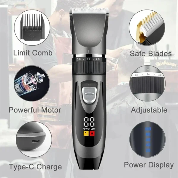 Dog Grooming Kit: Professional USB Rechargeable Hair Clipper for Pets - Image 2