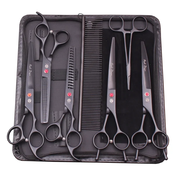 Purple Dragon Dog Grooming Kit: 7" Stainless Scissors and Shears Set