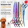 Dog Grooming Kit Colorful 7.0 Inch Scissors Set With Straight & Curved
