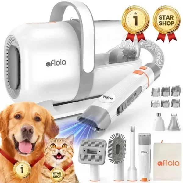 Dog Grooming Kit: Vacuum, Clippers, Brush & Low Noise Hair Remover