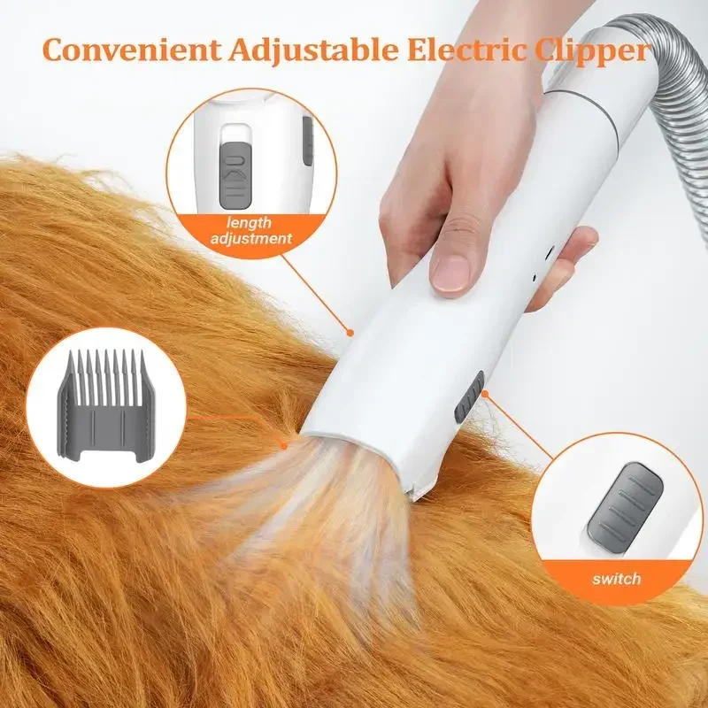 Dog Grooming Kit: 5-in-1 Vacuum Tools, Clippers, and Shedding Brush - Image 5