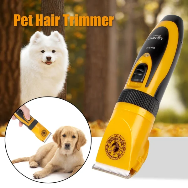 Dog Grooming Kit: Electric Clipper, Ceramic Blade Trimmer, and Scissors Set - Image 2