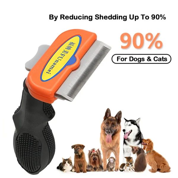 Dog Grooming Kit: Pet Hair Removal Comb and Shedding Brush for Dogs