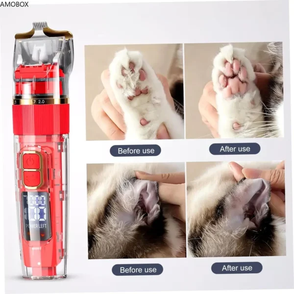 Rechargeable Dog Grooming Kit: LED Display, 3-Speed Waterproof Clippers for Pets - Image 4