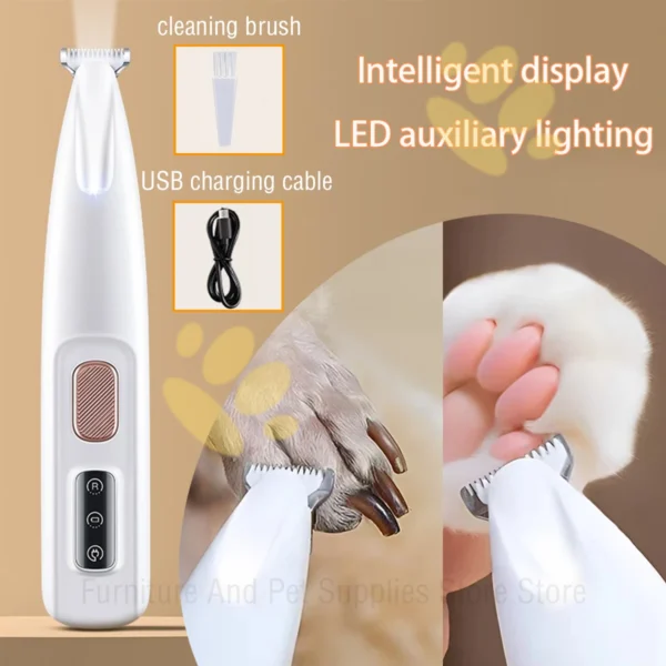 New Dog Grooming Kit: LED Light Trimmer with Waterproof Design and Widen Blade