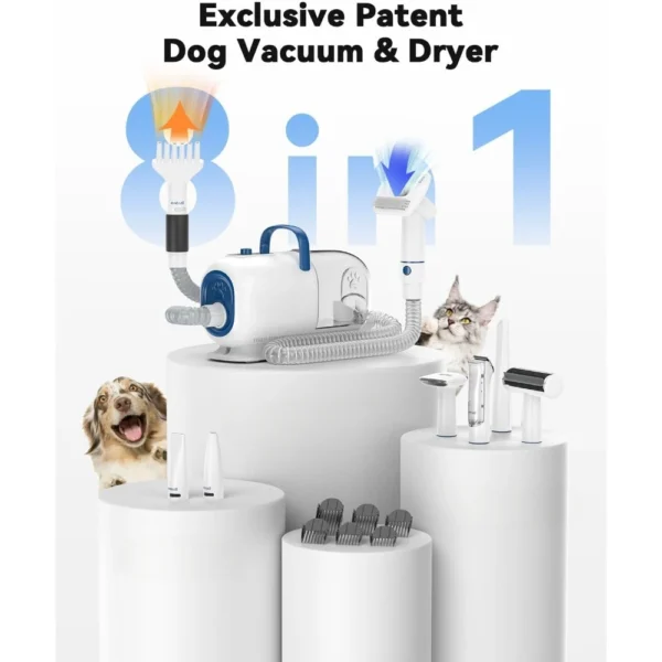 8-in-1 Dog Grooming Kit: Vacuum, Clippers, Adjustable Speed - Image 2