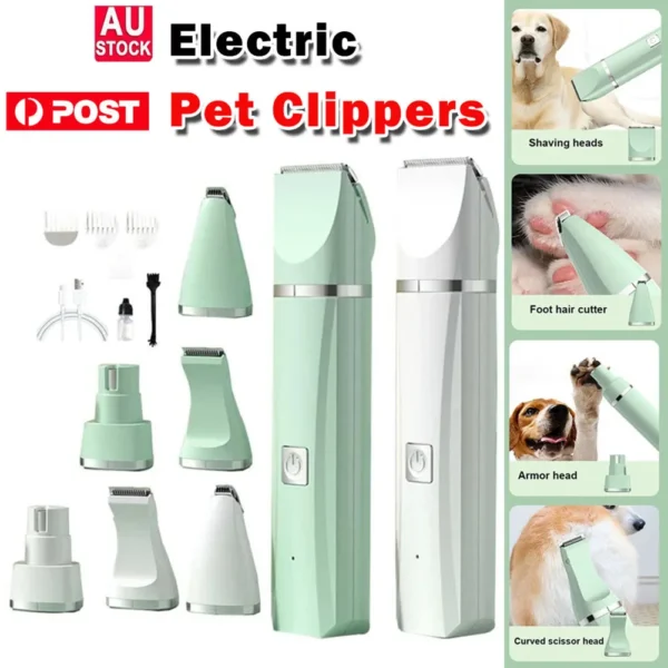 Dog Grooming Kit 4-in-1 USB Rechargeable Clippers For Pets