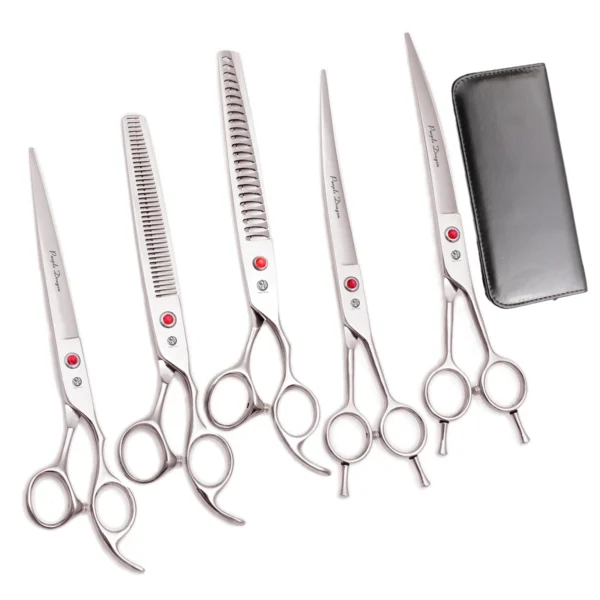 8" Purple Dragon Japan Steel Dog Grooming Kit with Thinning Shears - Image 11