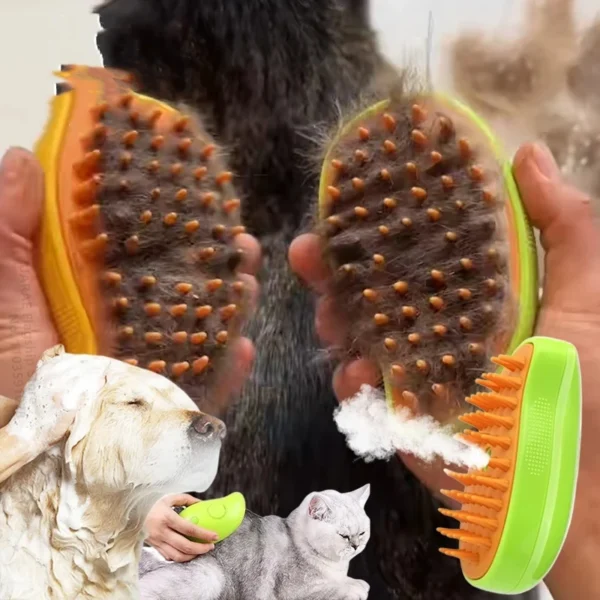3-in-1 Dog Grooming Kit: Steamy Brush, Hair Cleaning, and Massage Comb
