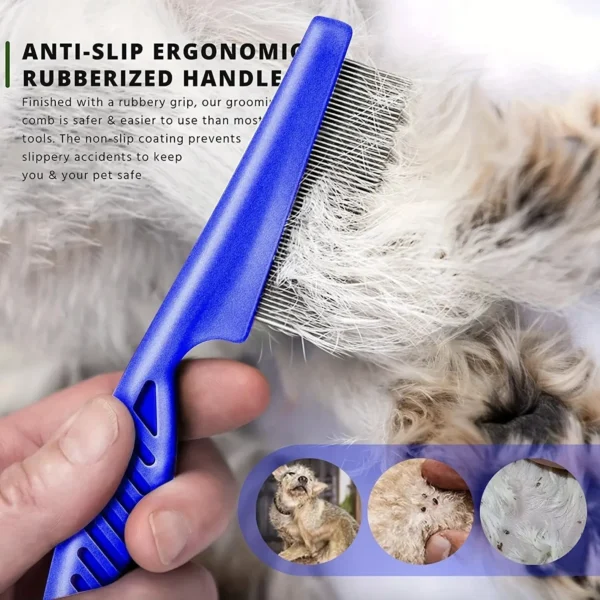 Dog Grooming Kit: 6PCS Flea Metal Lice Deshedding Comb Set. - Image 6