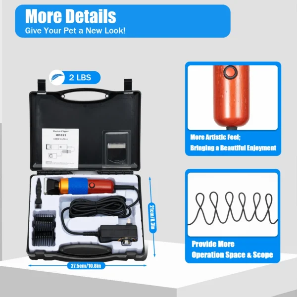 Dog Grooming Kit: Portable Clippers with Low Noise and Replaceable Blade - Image 6