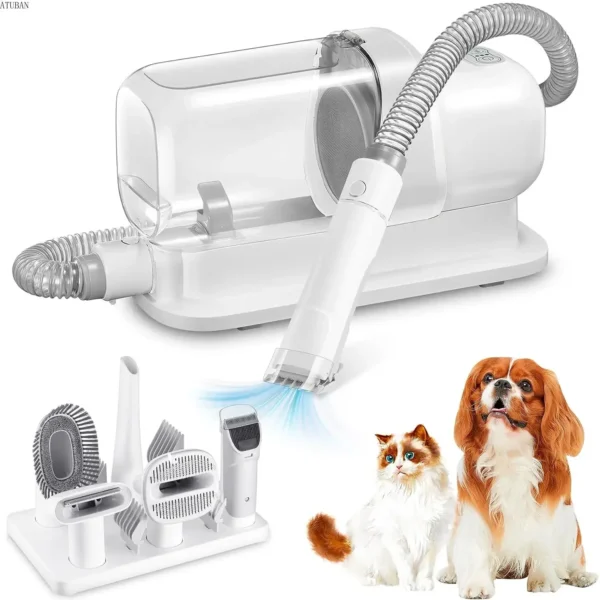 Dog Grooming Kit with Vacuum, 2.3L Capacity for Pet Hair Cleaning