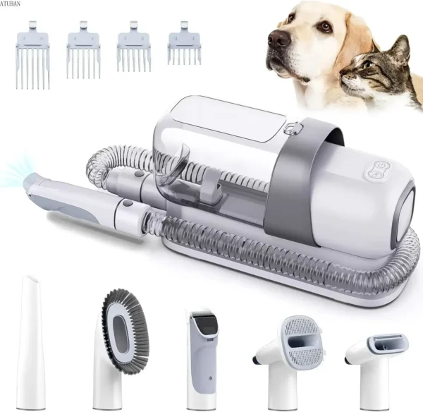 Dog Grooming Kit With Clippers, Vacuum Suction, Low Noise Blower & Tools