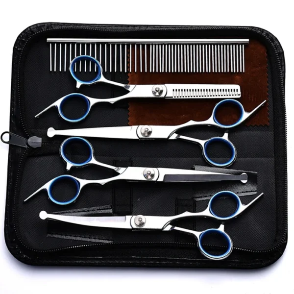 5-in-1 Professional Dog Grooming Kit: Stainless Steel Scissors Set for Pets - Image 2