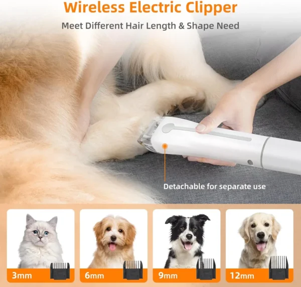 Dog Grooming Kit with 6 Tools, Pet Hair Vacuum Suction & Dryer - Image 4