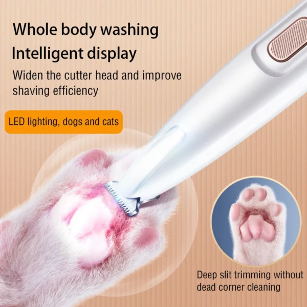 New Dog Grooming Kit: LED Light Trimmer with Waterproof Design and Widen Blade - Image 4