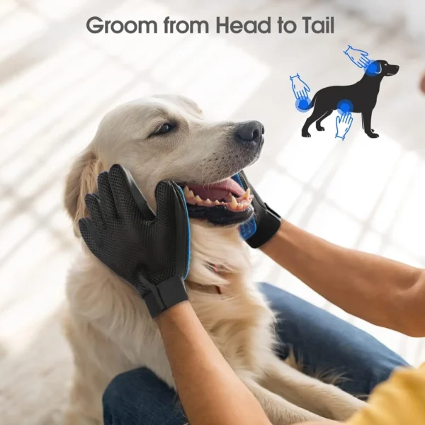 Dog Grooming Kit: Pet Glove, Deshedding Brush, and Massage Combs for Animals - Image 5