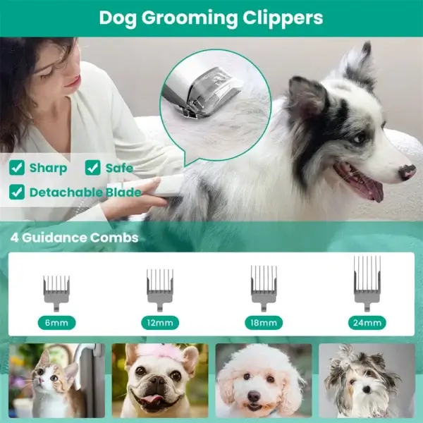 Dog Grooming Vacuum: 99% Suction with Clippers and 5 Grooming Tools for Pets - Image 3