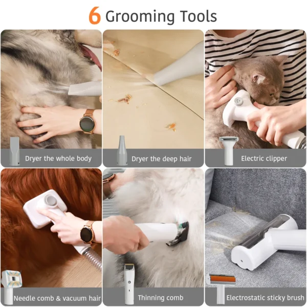 Dog Grooming Kit With Low Noise Vacuum, Dryer, Hair Removal & 6 Tools - Image 4