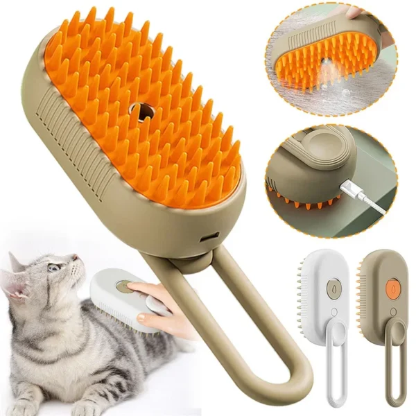Dog Grooming Kit: 3-in-1 Electric Steam Brush for Cats and Dogs - Image 2