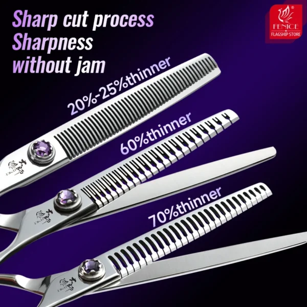 Dog Grooming Clippers Kit 7 Inch Straight, Thinner, Curved Shears Set - Image 6