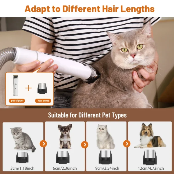 Dog Grooming Kit With Low Noise Vacuum, Dryer, Hair Removal & 6 Tools - Image 3
