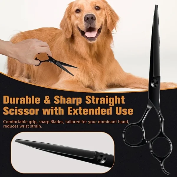 Dog Grooming Kit: 6.5" Black Professional Scissors Set for Precision - Image 6