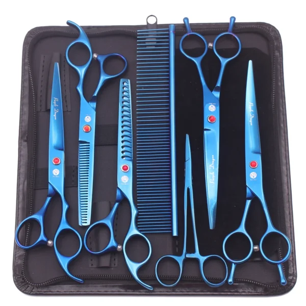 Purple Dragon Dog Grooming Kit: 7" Stainless Scissors and Shears Set - Image 4