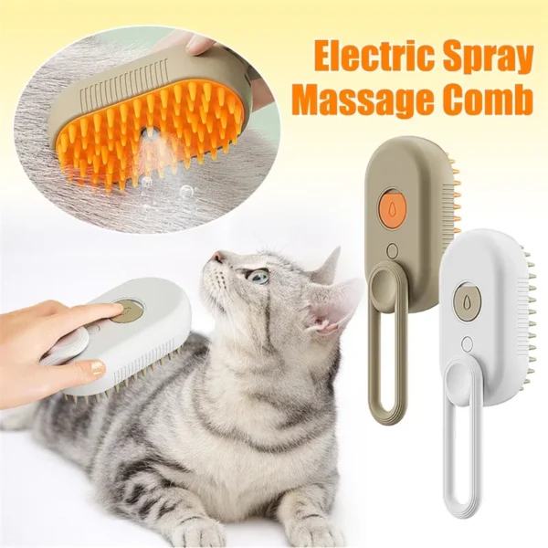 Dog Grooming Kit: 3-in-1 Electric Steam Brush for Cats and Dogs