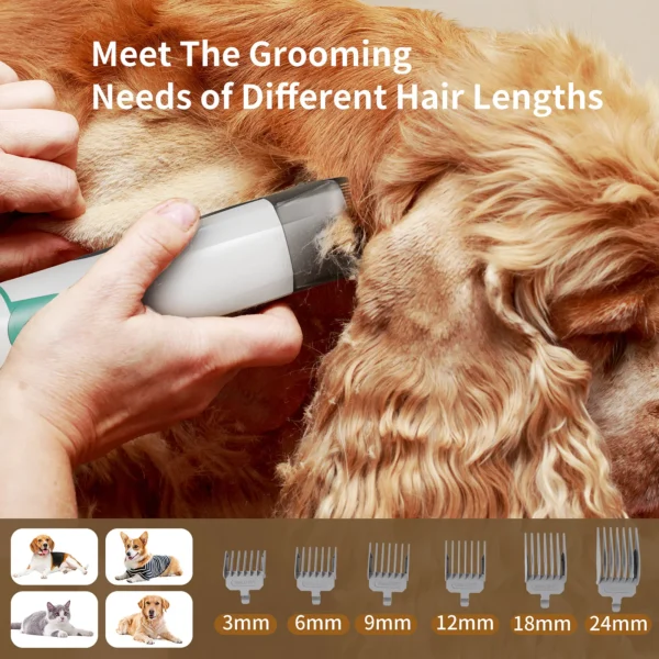 Dog Grooming Kit With Vacuum, 7-in-1 Trimming & Shaving Tool