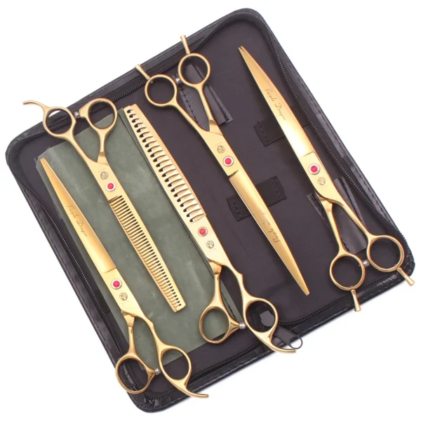 8" Purple Dragon Japan Steel Dog Grooming Kit with Thinning Shears - Image 4