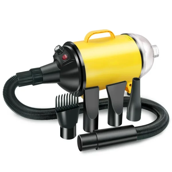 High Velocity Dog Hair Dryer With Heater Adjustable Speed And Nozzles