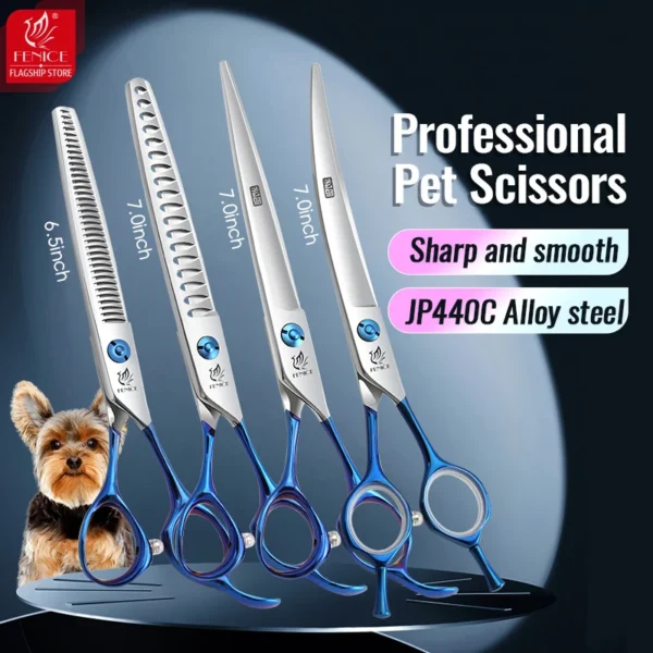 Fenice 7.0 inch Dog Grooming Kit: Professional Pet Scissors and Shears Set