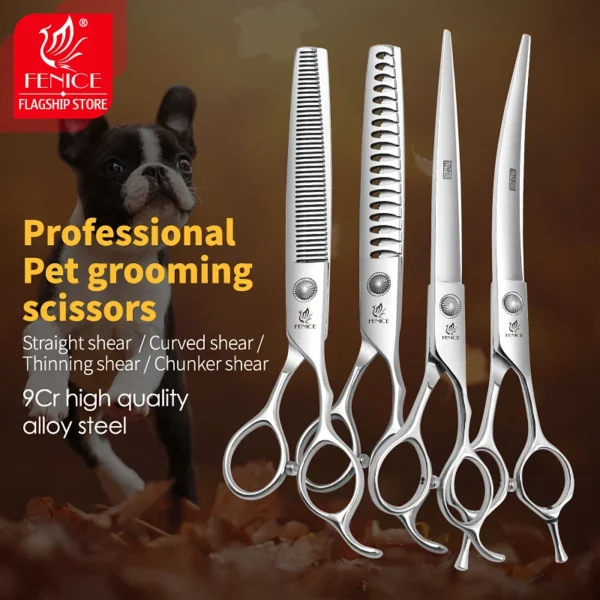 Fenice Dog Grooming Kit: Professional Pet Grooming Scissors for Home Use