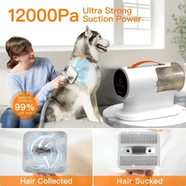 Dog Grooming Kit: 12000Pa Powerful Vacuum for Shedding and Grooming - Image 2