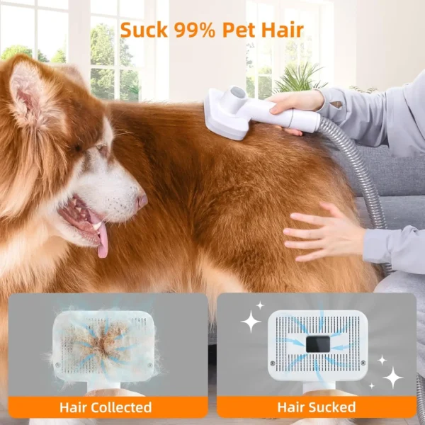 Dog Grooming Kit with 6 Tools, Pet Hair Vacuum Suction & Dryer - Image 3