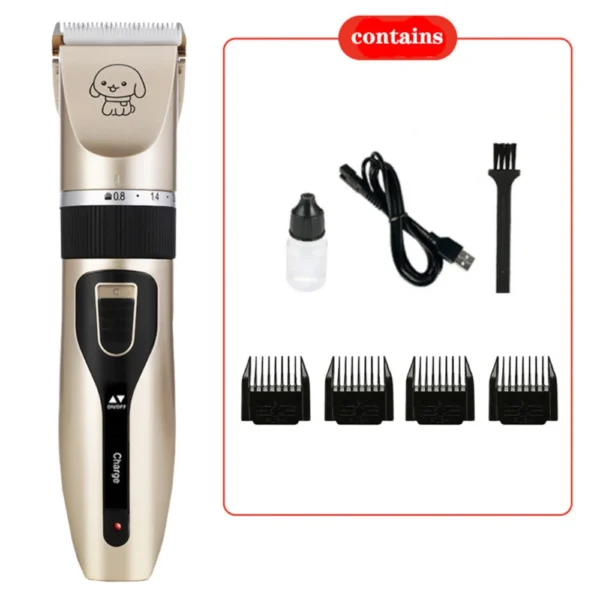 Dog Grooming Kit With Low Noise Rechargeable Clippers, Quiet Set for Pets - Image 4