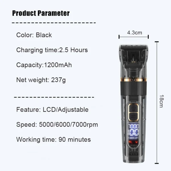 Electric Dog Grooming Kit: Professional Pet Trimmer and Hair Clipper - Image 4