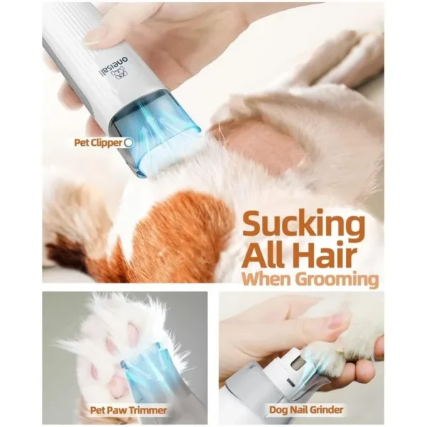 Oneisall Dog Grooming Kit: Hair Vacuum, Clipper, and Nail Grinder Set - Image 4