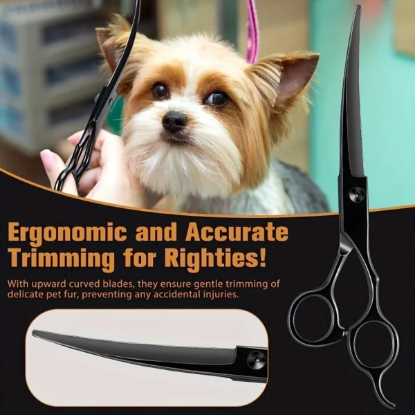 Dog Grooming Kit: 6.5" Black Professional Scissors Set for Precision - Image 4