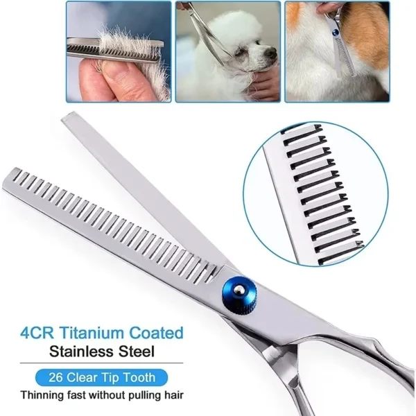 Professional Stainless Steel Dog Grooming Kit with Safety Scissors - Image 4