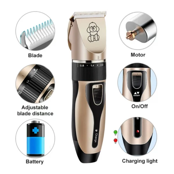 Dog Grooming Kit With Low Noise Rechargeable Clippers, Quiet Set for Pets - Image 5