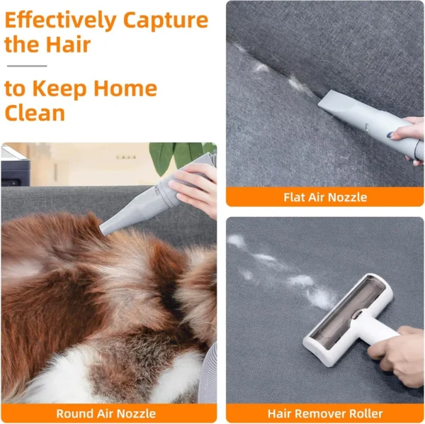 Dog Grooming Kit with 6 Tools, Pet Hair Vacuum Suction & Dryer - Image 6
