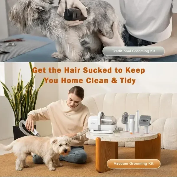 Dog Grooming Kit: Vacuum, Clippers, Brush & Low Noise Hair Remover - Image 3