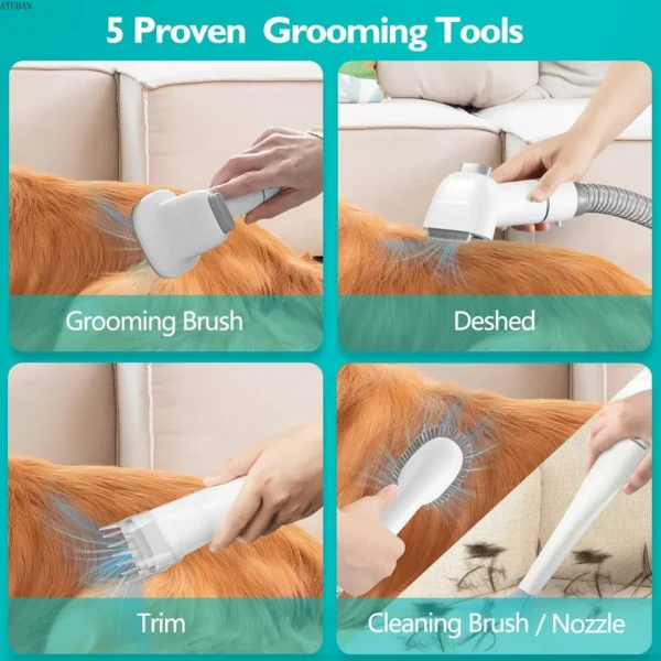 Dog Grooming Kit With Clippers, Vacuum Suction, Low Noise Blower & Tools - Image 2