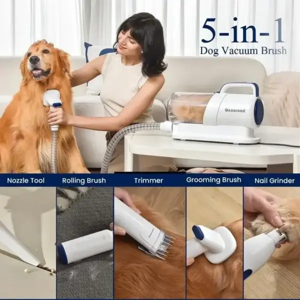 Dog Grooming Vacuum: 4-in-1 2.5L Shedding and Grooming Vacuum Brush - Image 5